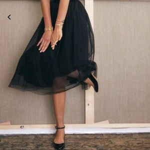 Sezane Black Plumetis Tulle Skirt 36